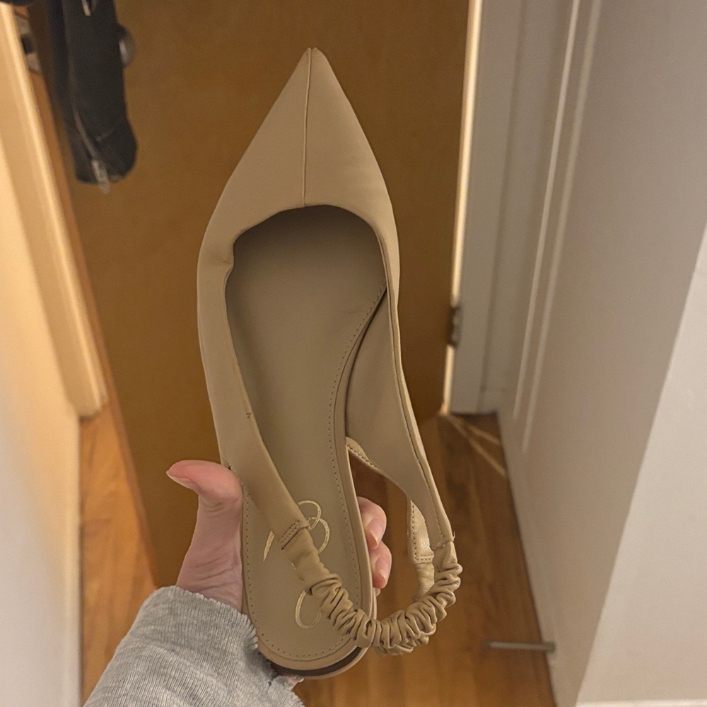 Sam Edelman Tan Pointed Toe Slingback Flats